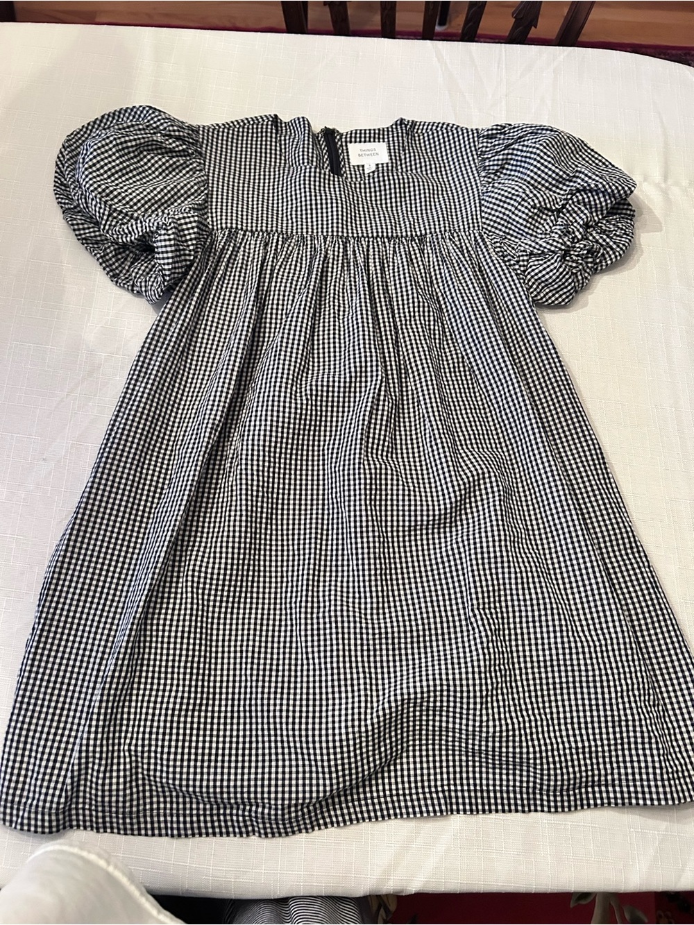 Things Between black and white gingham babydoll dress